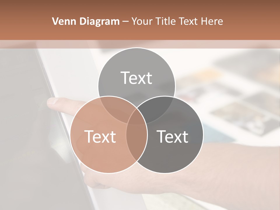 A Person Pointing At A Computer Screen On A Desk PowerPoint Template