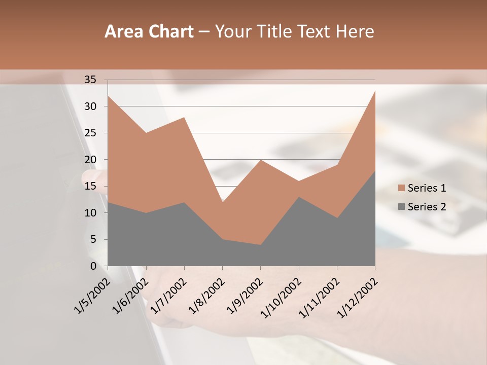 A Person Pointing At A Computer Screen On A Desk PowerPoint Template