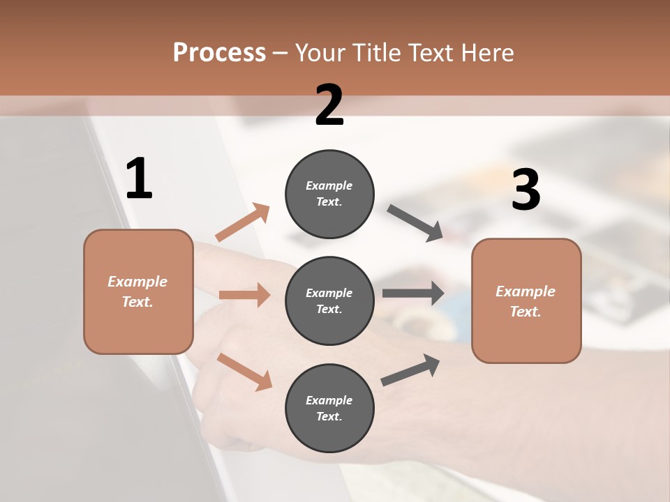 A Person Pointing At A Computer Screen On A Desk PowerPoint Template