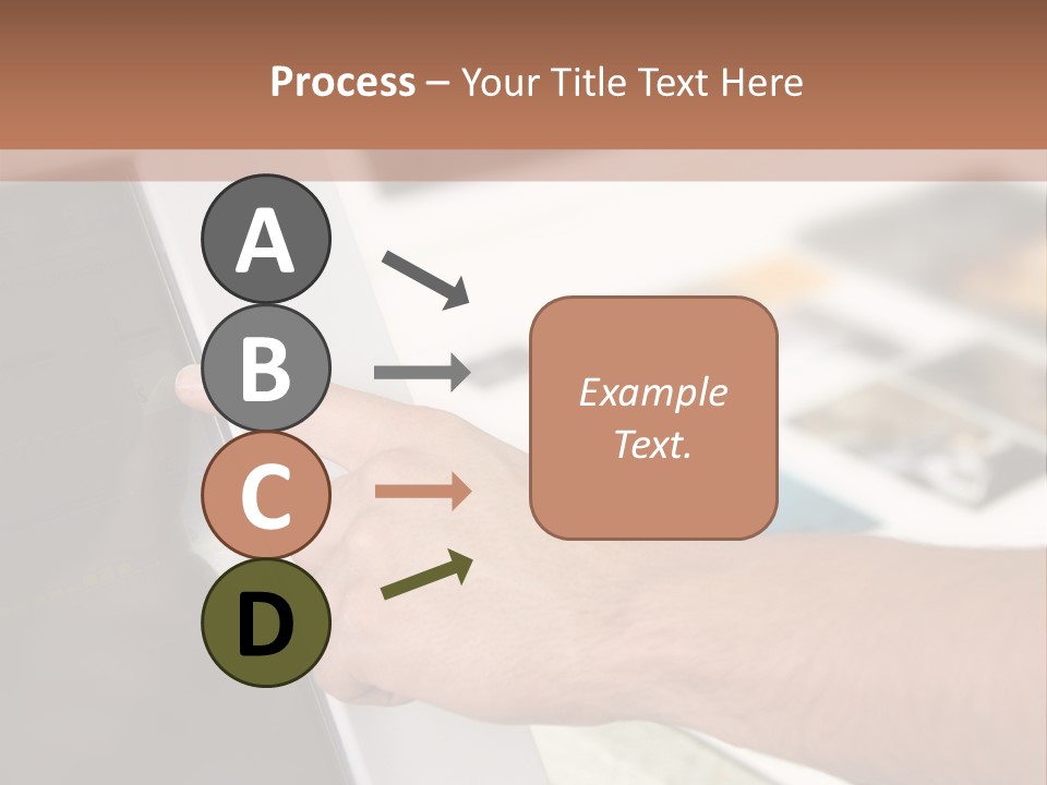 A Person Pointing At A Computer Screen On A Desk PowerPoint Template