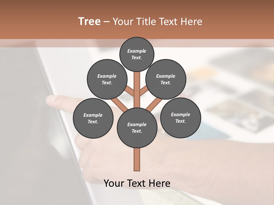 A Person Pointing At A Computer Screen On A Desk PowerPoint Template