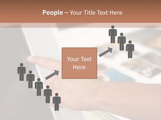 A Person Pointing At A Computer Screen On A Desk PowerPoint Template