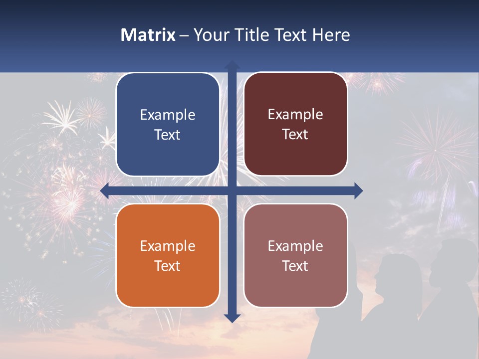 Two People Are Looking At Fireworks In The Sky PowerPoint Template