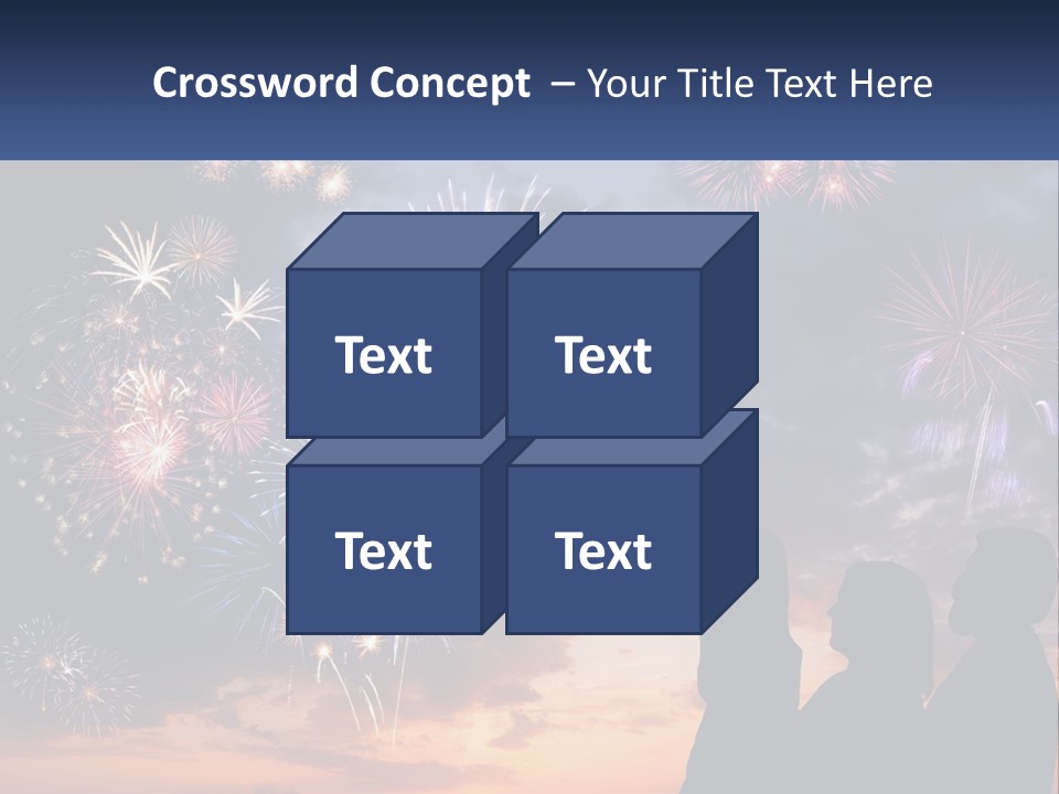 Two People Are Looking At Fireworks In The Sky PowerPoint Template