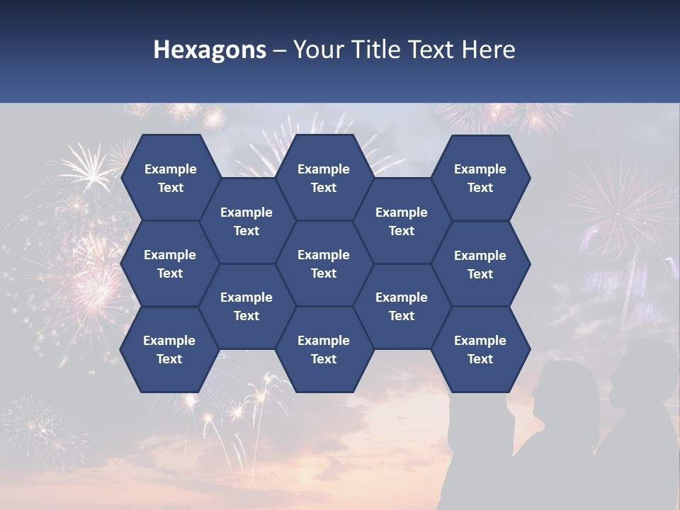 Two People Are Looking At Fireworks In The Sky PowerPoint Template