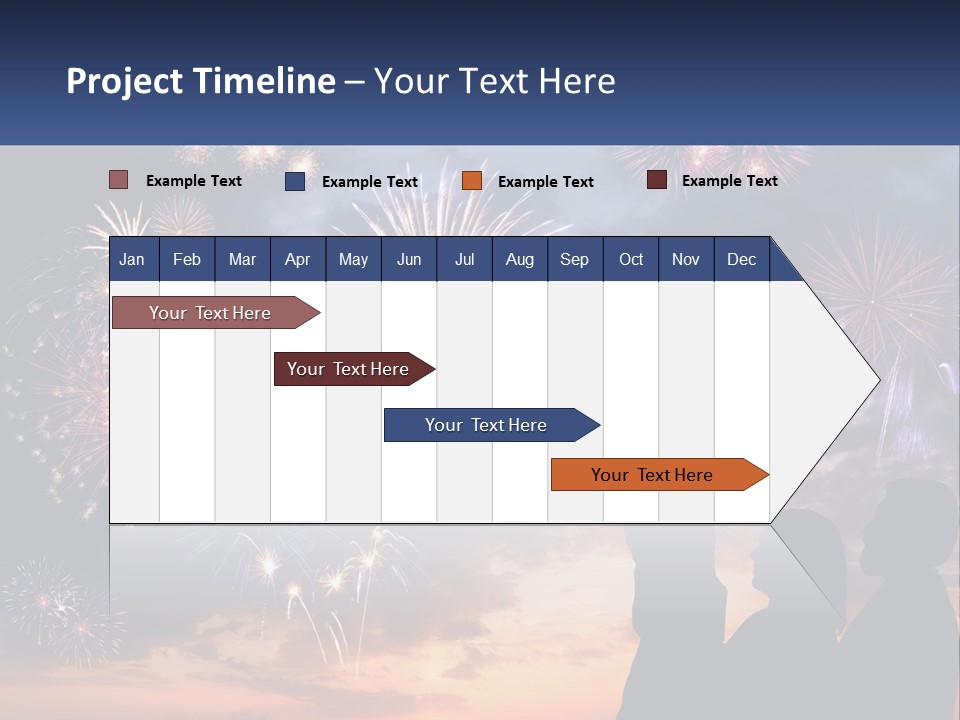 Two People Are Looking At Fireworks In The Sky PowerPoint Template