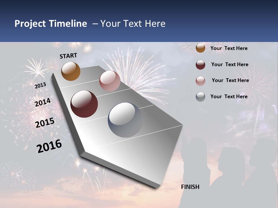 Two People Are Looking At Fireworks In The Sky PowerPoint Template