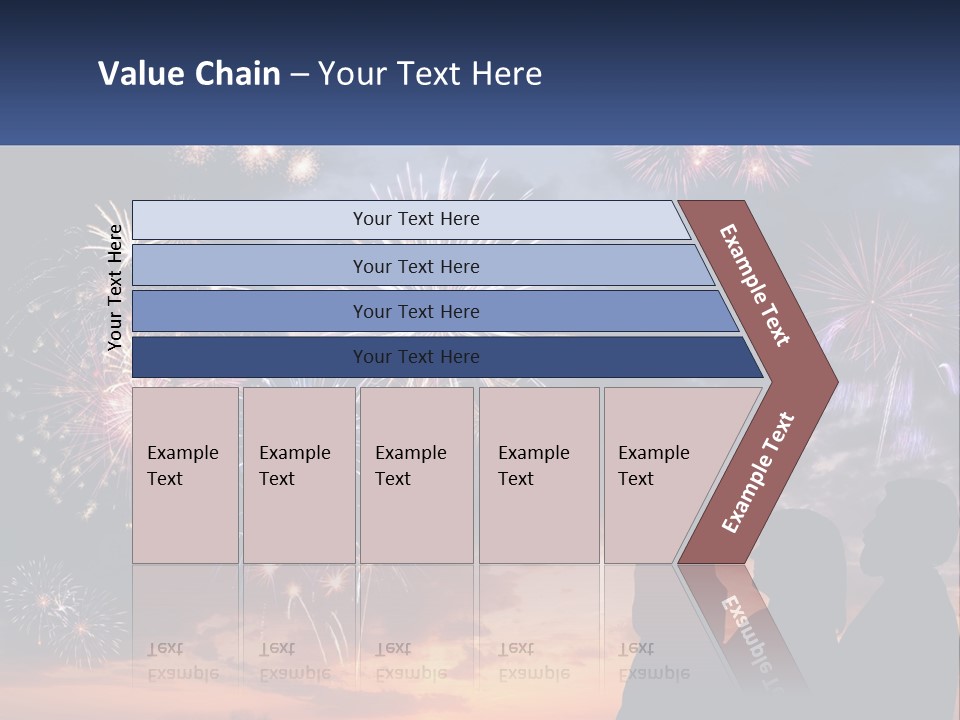 Two People Are Looking At Fireworks In The Sky PowerPoint Template