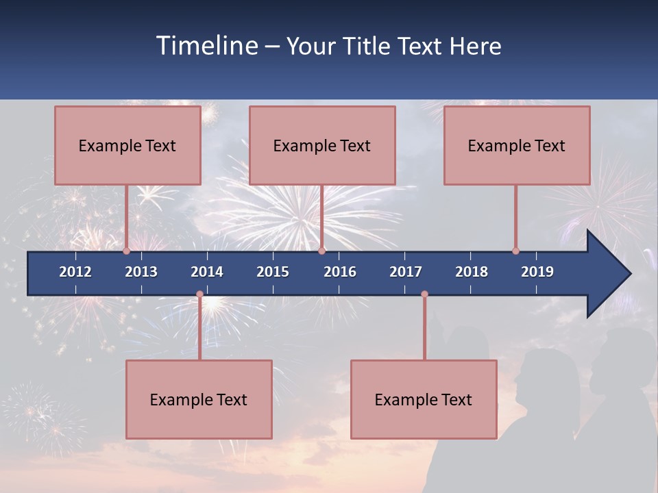 Two People Are Looking At Fireworks In The Sky PowerPoint Template