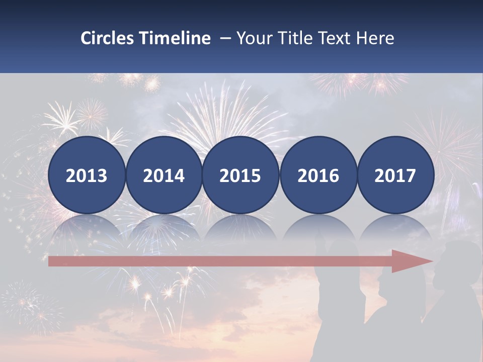 Two People Are Looking At Fireworks In The Sky PowerPoint Template