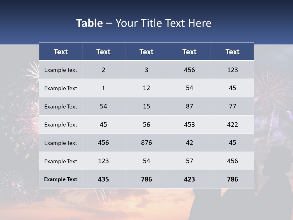 Two People Are Looking At Fireworks In The Sky PowerPoint Template