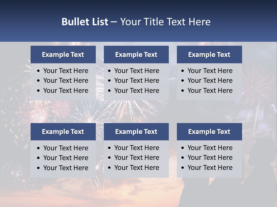 Two People Are Looking At Fireworks In The Sky PowerPoint Template