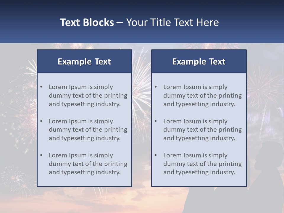 Two People Are Looking At Fireworks In The Sky PowerPoint Template