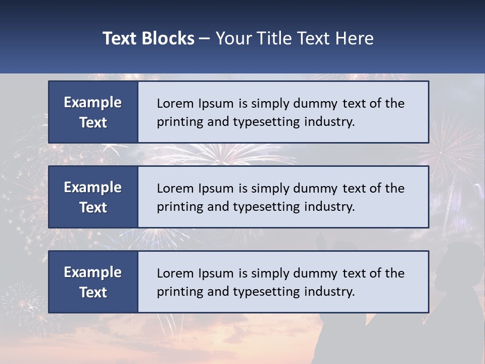 Two People Are Looking At Fireworks In The Sky PowerPoint Template