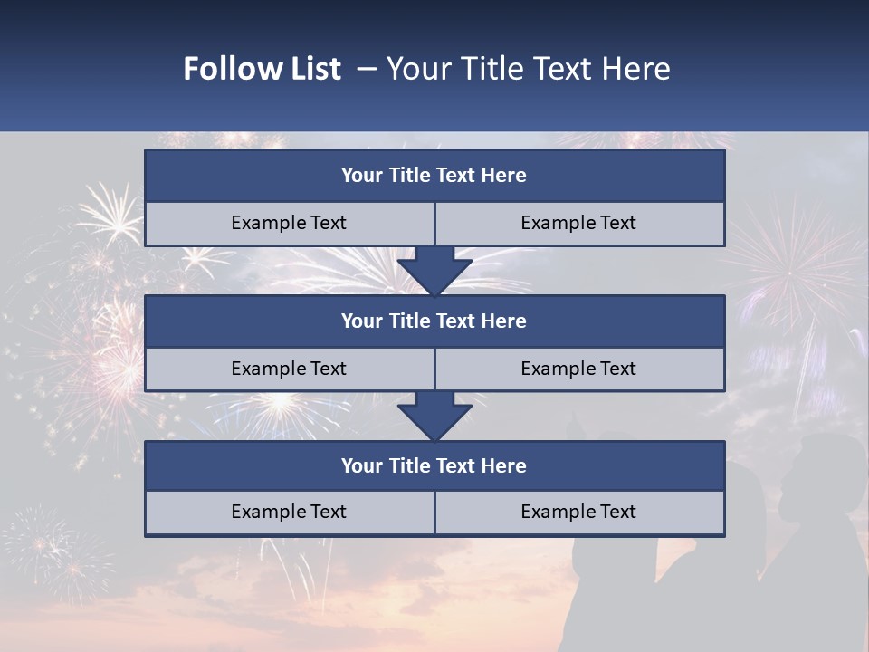 Two People Are Looking At Fireworks In The Sky PowerPoint Template