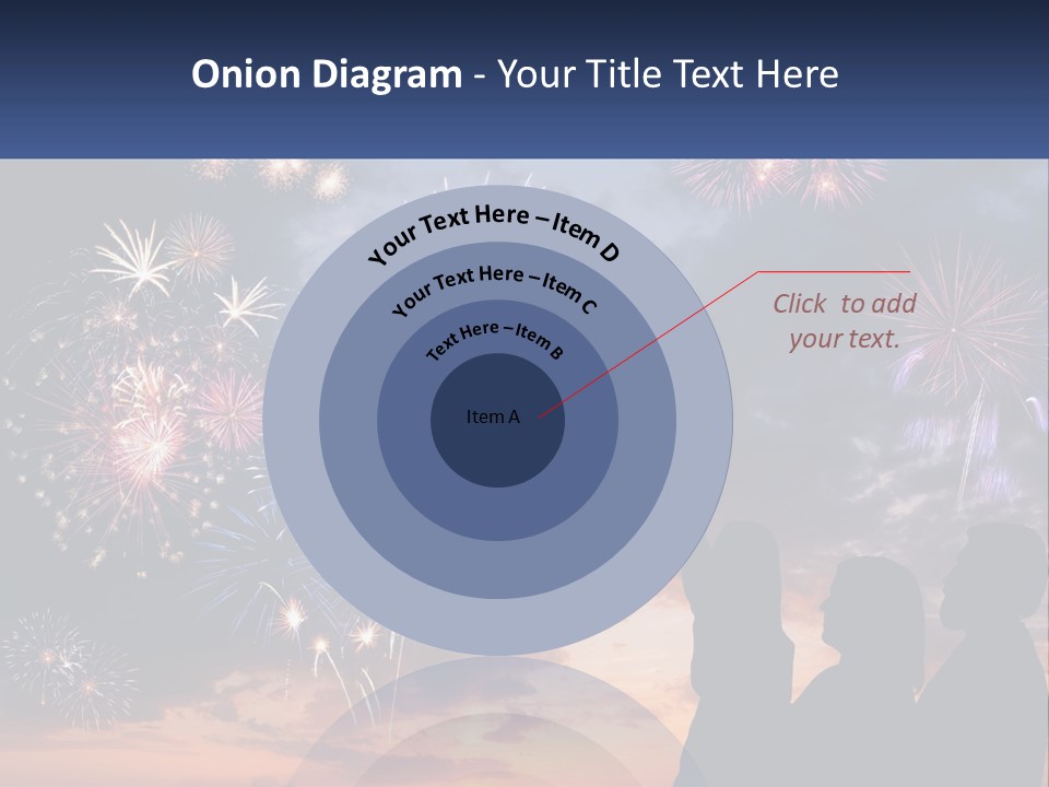 Two People Are Looking At Fireworks In The Sky PowerPoint Template