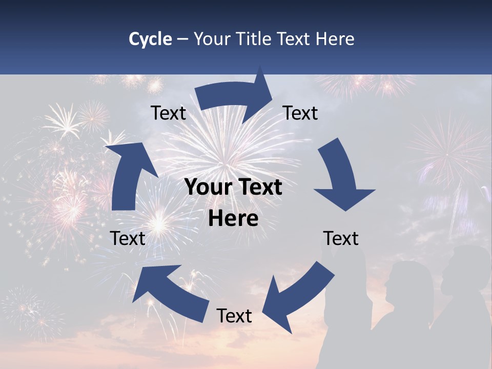 Two People Are Looking At Fireworks In The Sky PowerPoint Template