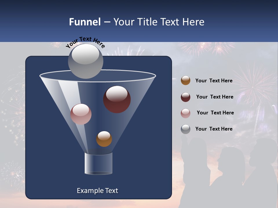 Two People Are Looking At Fireworks In The Sky PowerPoint Template