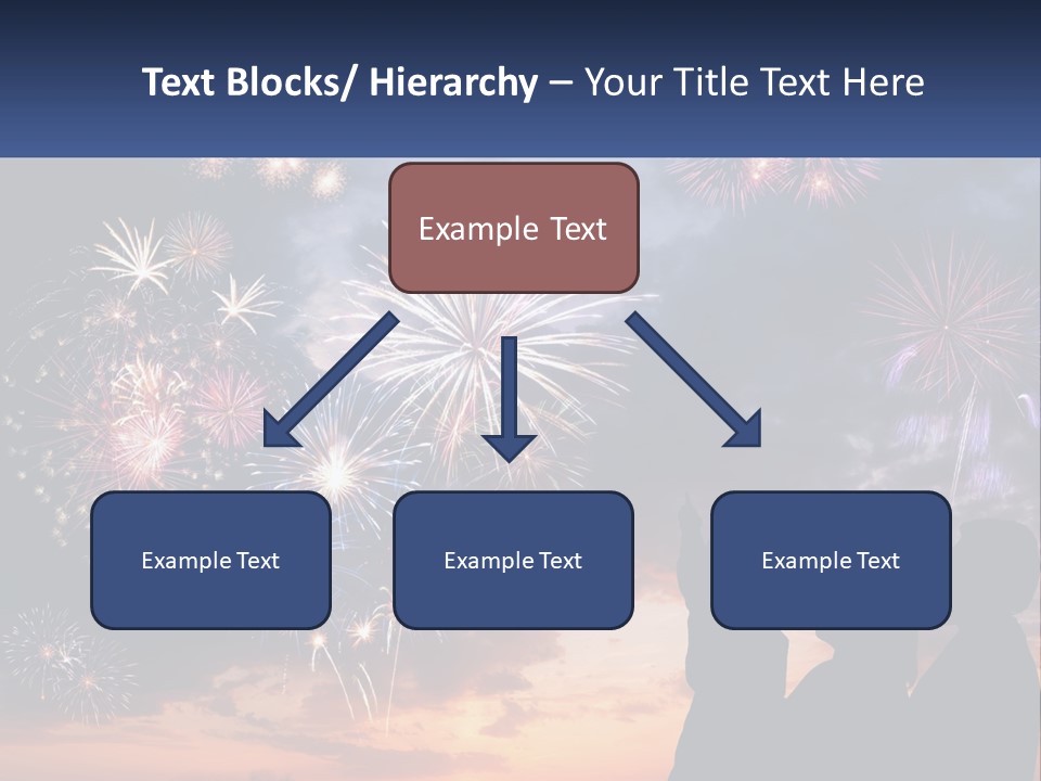 Two People Are Looking At Fireworks In The Sky PowerPoint Template