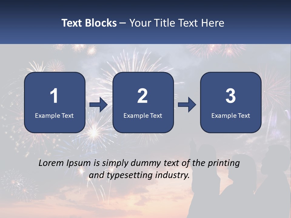 Two People Are Looking At Fireworks In The Sky PowerPoint Template