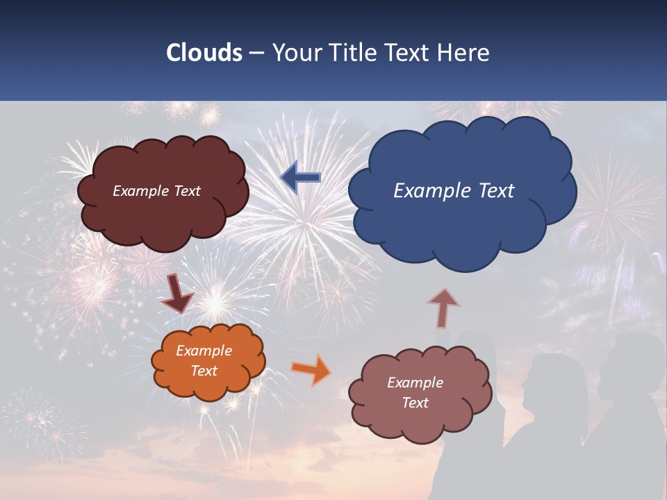 Two People Are Looking At Fireworks In The Sky PowerPoint Template