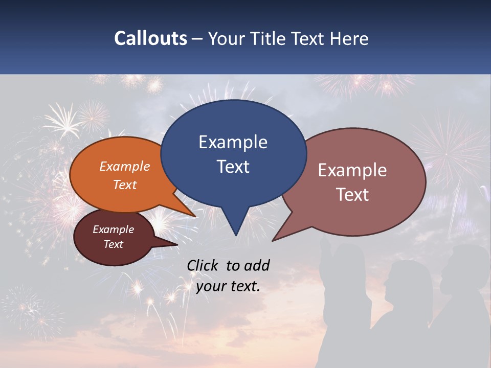 Two People Are Looking At Fireworks In The Sky PowerPoint Template