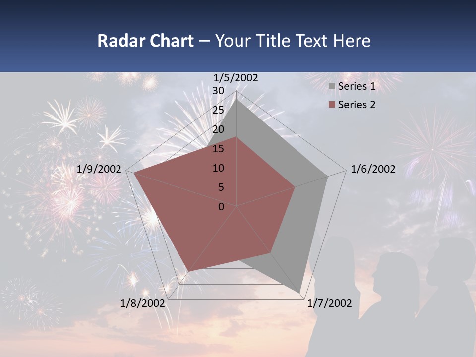Two People Are Looking At Fireworks In The Sky PowerPoint Template