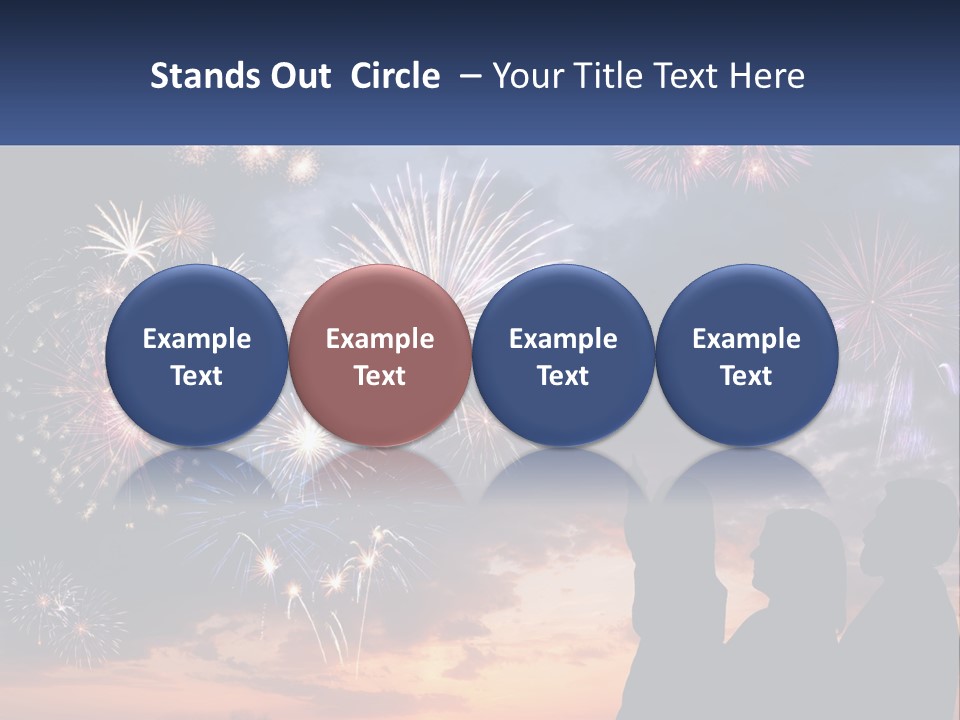 Two People Are Looking At Fireworks In The Sky PowerPoint Template