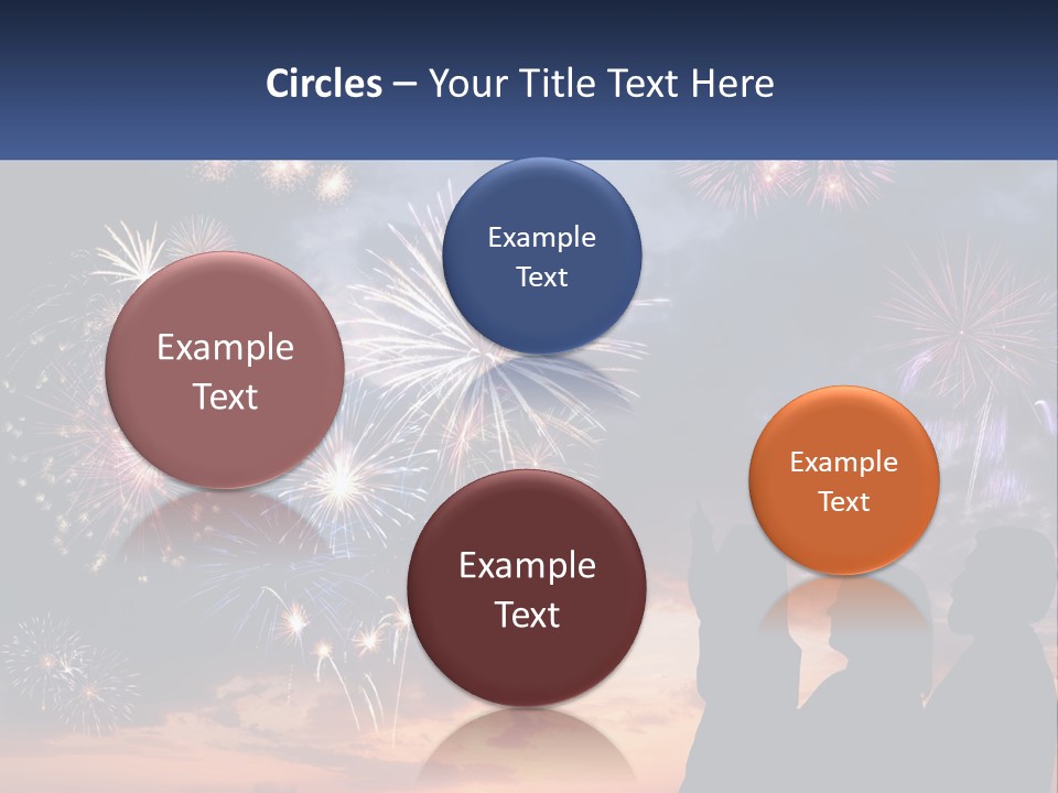 Two People Are Looking At Fireworks In The Sky PowerPoint Template