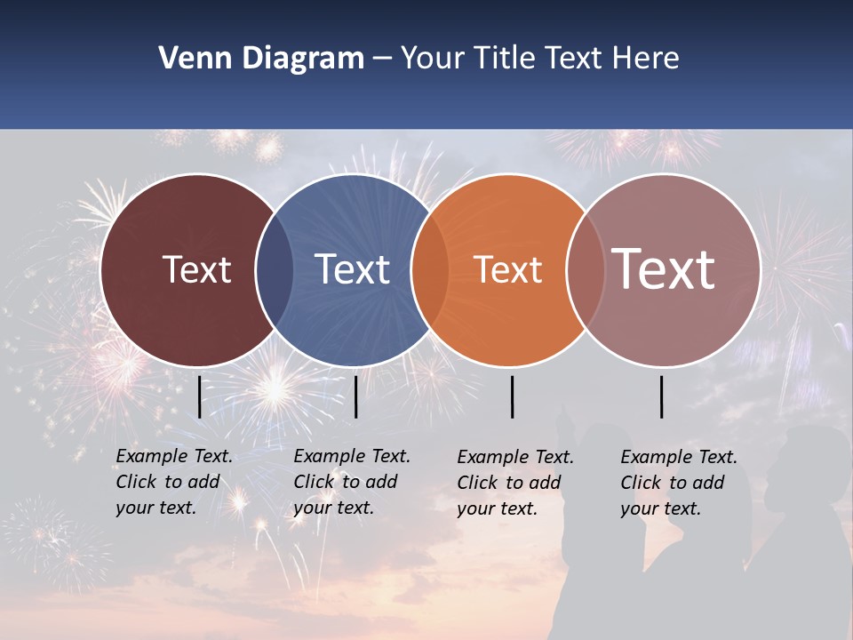 Two People Are Looking At Fireworks In The Sky PowerPoint Template