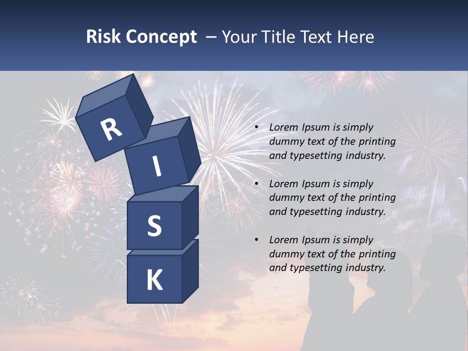 Two People Are Looking At Fireworks In The Sky PowerPoint Template