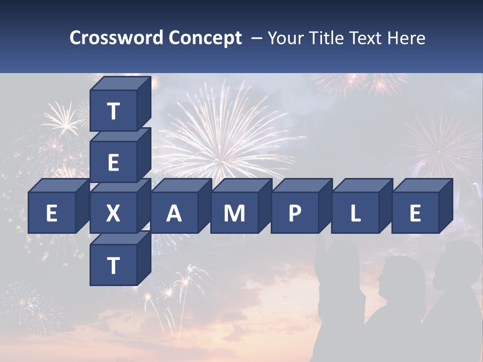 Two People Are Looking At Fireworks In The Sky PowerPoint Template