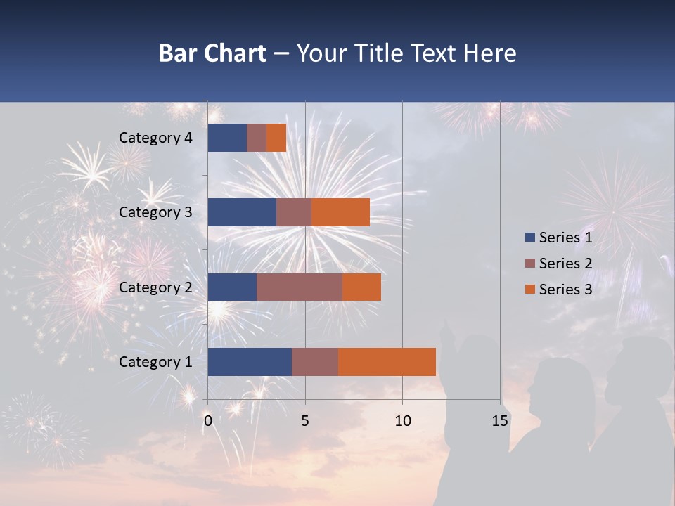 Two People Are Looking At Fireworks In The Sky PowerPoint Template