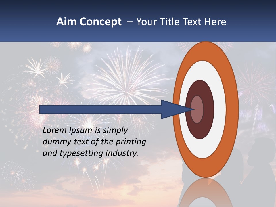 Two People Are Looking At Fireworks In The Sky PowerPoint Template