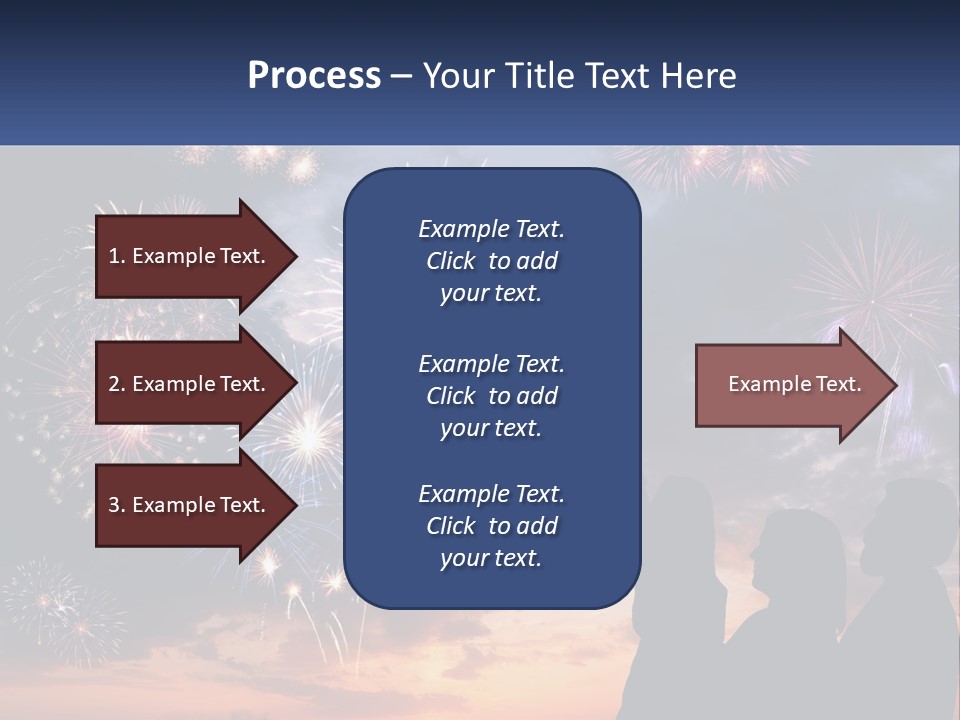 Two People Are Looking At Fireworks In The Sky PowerPoint Template
