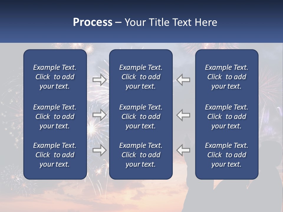 Two People Are Looking At Fireworks In The Sky PowerPoint Template