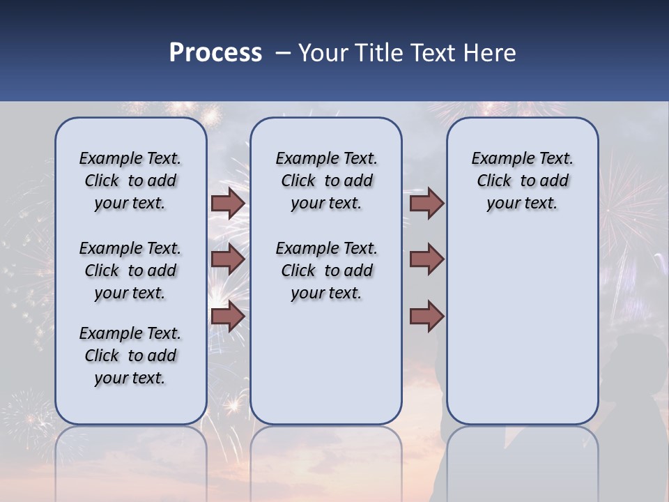 Two People Are Looking At Fireworks In The Sky PowerPoint Template