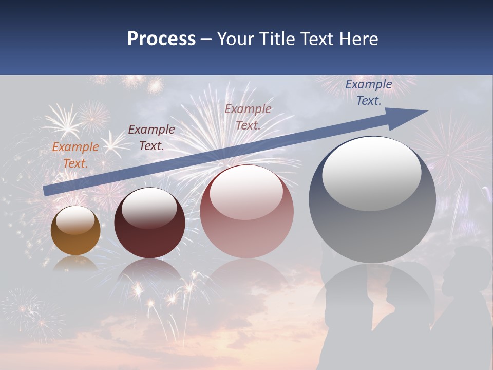 Two People Are Looking At Fireworks In The Sky PowerPoint Template