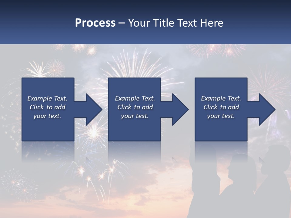 Two People Are Looking At Fireworks In The Sky PowerPoint Template