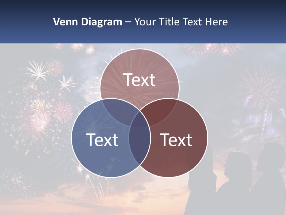 Two People Are Looking At Fireworks In The Sky PowerPoint Template