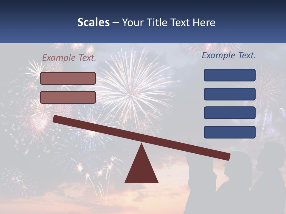 Two People Are Looking At Fireworks In The Sky PowerPoint Template
