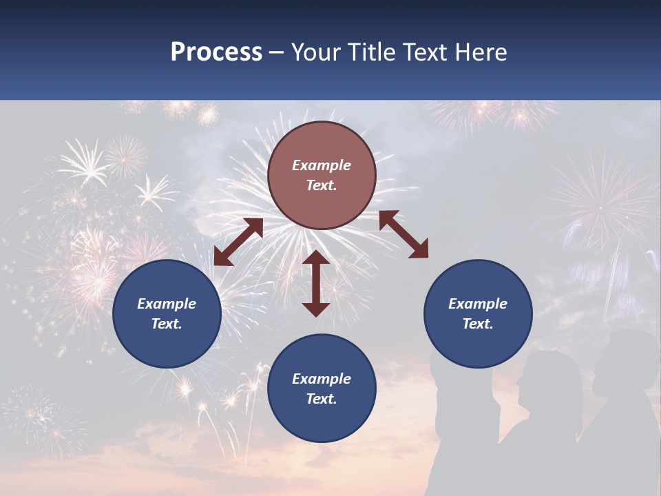 Two People Are Looking At Fireworks In The Sky PowerPoint Template