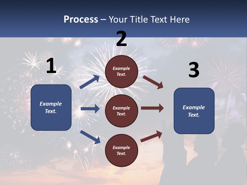 Two People Are Looking At Fireworks In The Sky PowerPoint Template