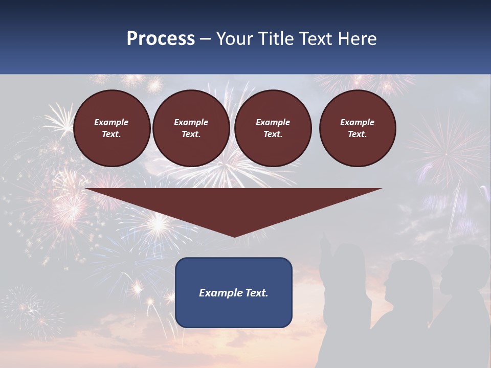 Two People Are Looking At Fireworks In The Sky PowerPoint Template