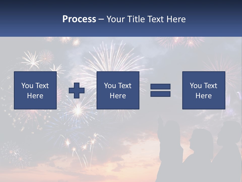 Two People Are Looking At Fireworks In The Sky PowerPoint Template