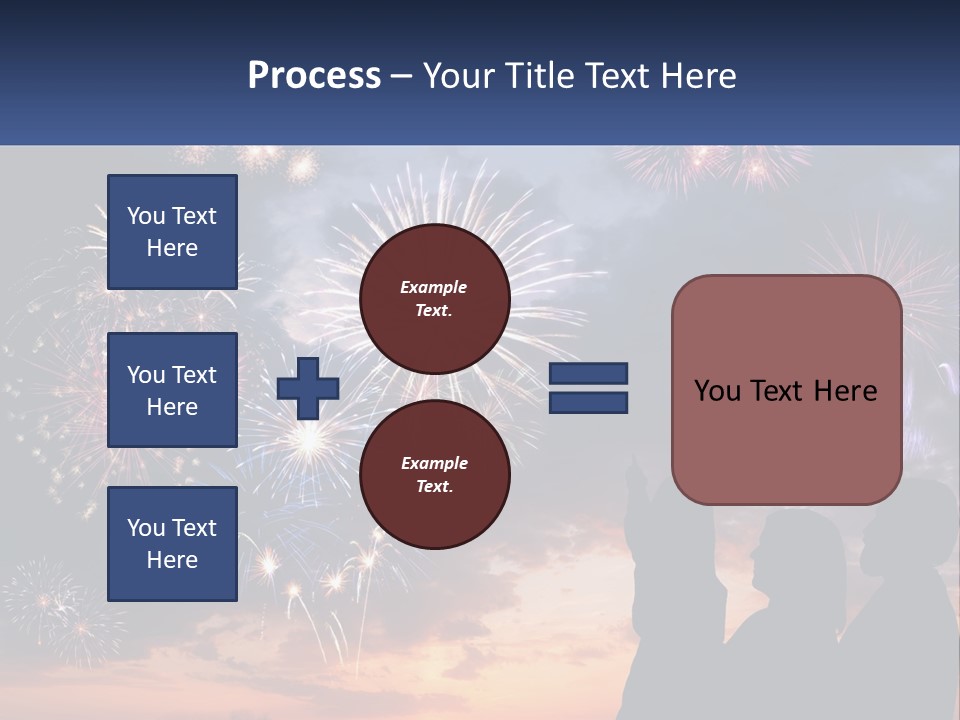 Two People Are Looking At Fireworks In The Sky PowerPoint Template