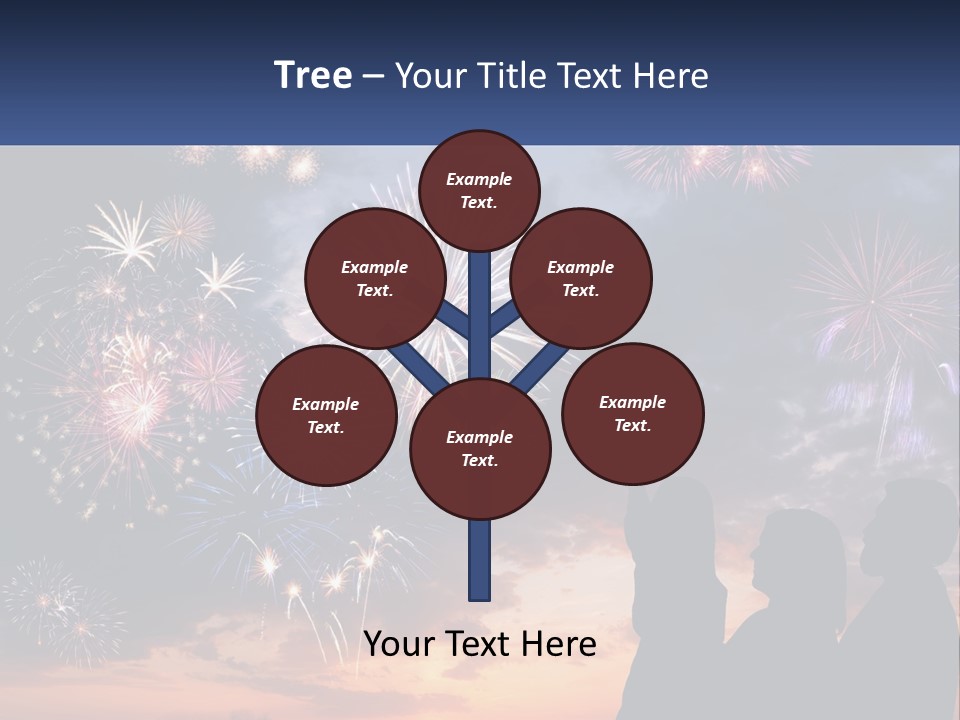 Two People Are Looking At Fireworks In The Sky PowerPoint Template