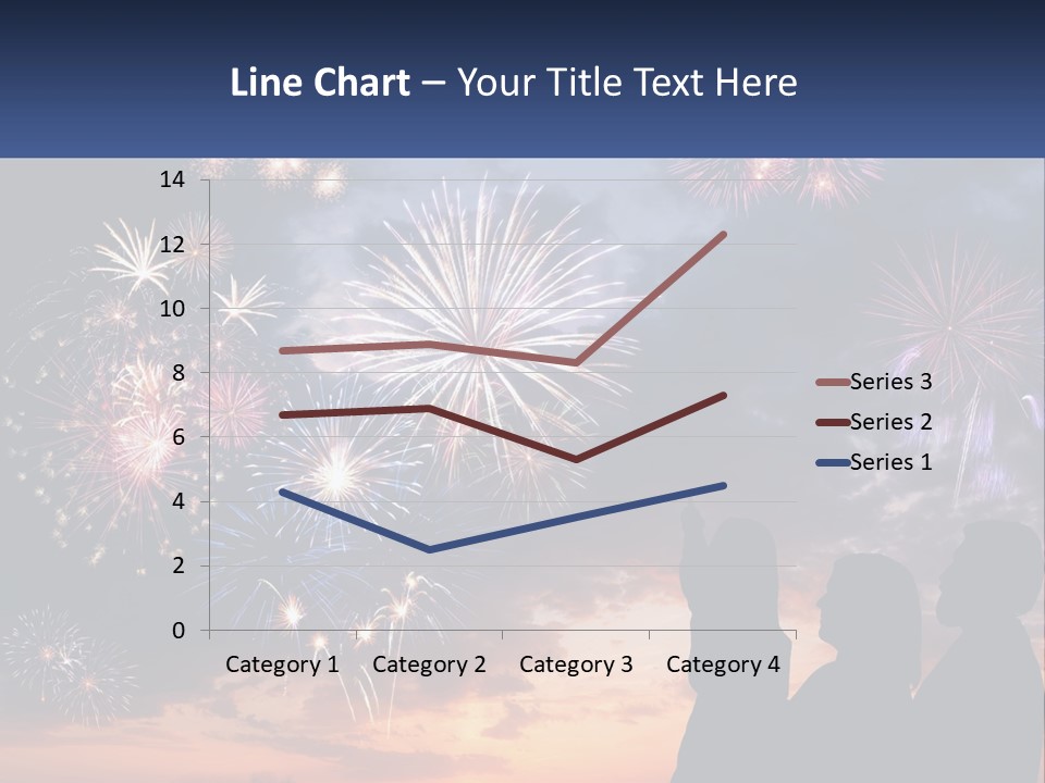 Two People Are Looking At Fireworks In The Sky PowerPoint Template