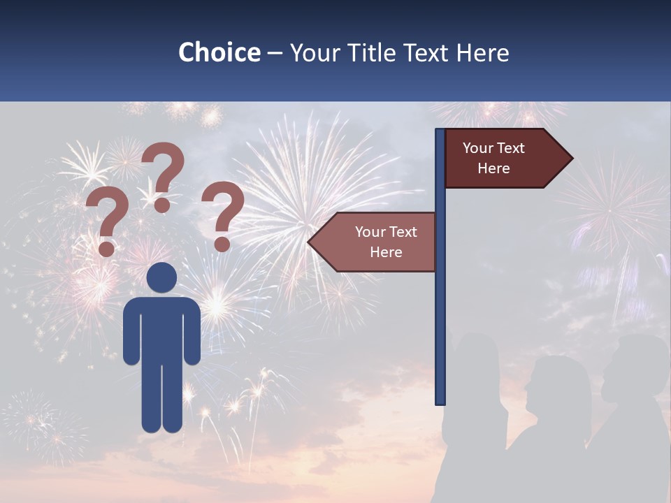 Two People Are Looking At Fireworks In The Sky PowerPoint Template