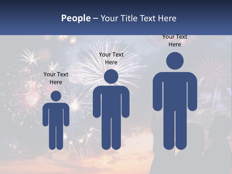 Two People Are Looking At Fireworks In The Sky PowerPoint Template